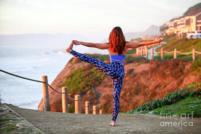 Clouds - Yoga instructor outdoors. by Gal Eitan