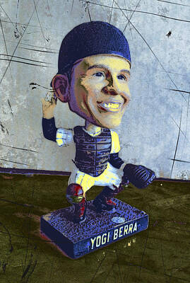 Recently Sold - Baseball Mixed Media - Yogi Berra, Hall of Famer by Russell Pierce