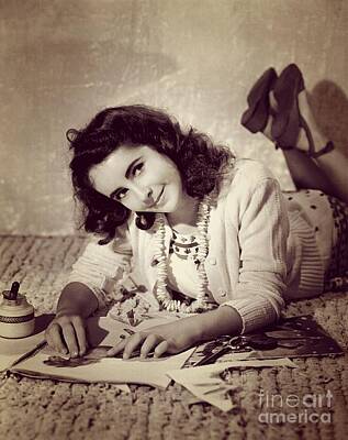 Actors Photo Royalty Free Images - Young Elizabeth Taylor, Hollywood Legend Royalty-Free Image by Esoterica Art Agency