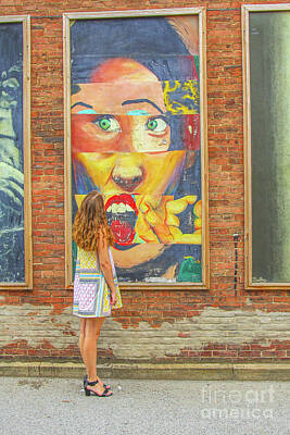 Terry Oneill - Young Girl and Wall Street Art by Randy Steele