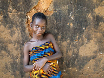 Bear Paintings Rights Managed Images - Young girl in a Togo Village  Royalty-Free Image by David Smith