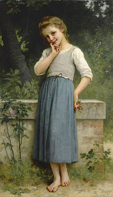  Painting - Young Girl With Cherries by Charles Amable Lenoir