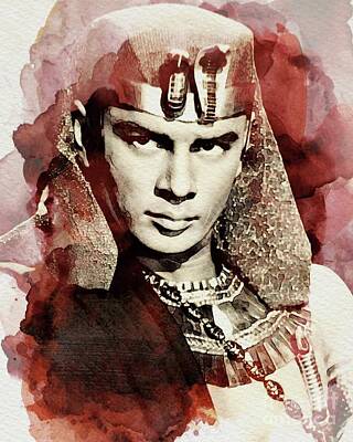 Celebrities Digital Art Royalty Free Images - Yul Brynner, Vintage Actor Royalty-Free Image by Esoterica Art Agency