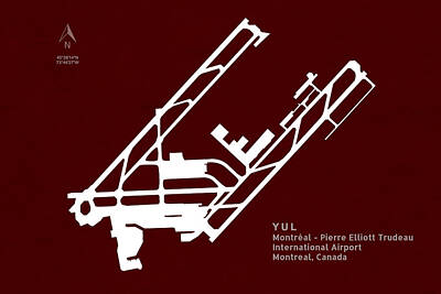 Grimm Fairy Tales - YUL Montreal - Pierre Elliott Trudeau Airport Silhouette In Red by Jurq Studio