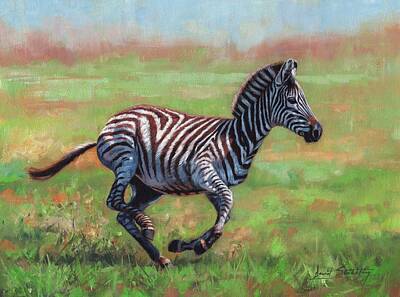 Road Trip - Zebra Running by David Stribbling