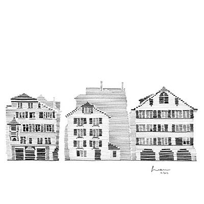 City Scenes Drawings - Zurich city scene by Hieu Tran
