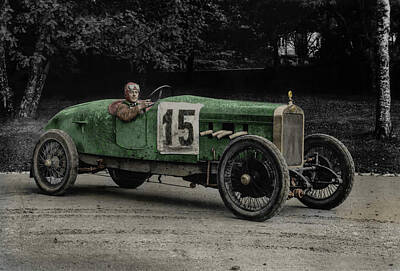 Urban Abstracts - A Finnish racing driver and his car  1927  by Eric Sundstrom by Celestial Images
