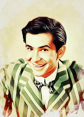 Actors Paintings - Anthony Perkins, Vintage Actor by Esoterica Art Agency