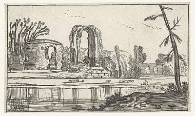 Star Wars - Antique ruins near a river, Esaias van de Velde, 1617 by Esaias van de Velde
