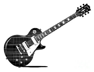 Black And White Beach Royalty Free Images - Black Guitar Royalty-Free Image by Bigalbaloo Stock