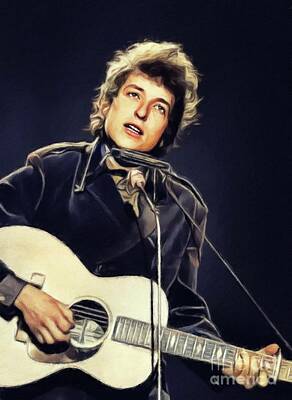 Jazz Painting Royalty Free Images - Bob Dylan, Music Legend Royalty-Free Image by Esoterica Art Agency
