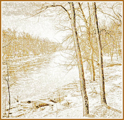 Reptiles - Branywine Creek in Winter, Wilmington, Delaware, 1902 Vintage Ph by A Macarthur Gurmankin