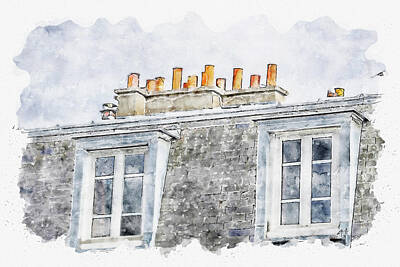 Famous Paintings - Building #watercolor #sketch #building #house by TintoDesigns