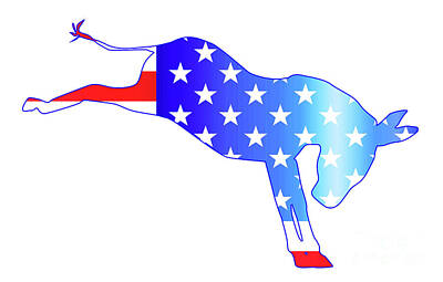 Digital Art Rights Managed Images - Democrat Donkey Flag Royalty-Free Image by Bigalbaloo Stock