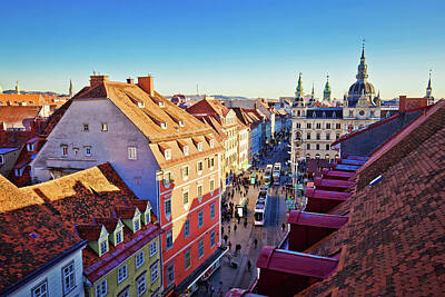Priska Wettstein Blue Hues - Graz market cityscape and cityscape view by Brch Photography