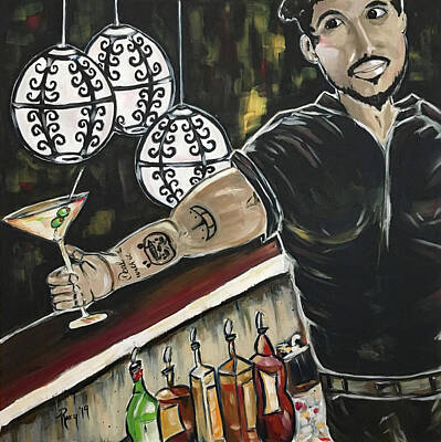 Martini Paintings - Im off at 2 by Roxy Rich