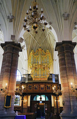 1-war Is Hell - Interior View Of St. Gertrudes Church In Stockholm Sweden by Rick Rosenshein