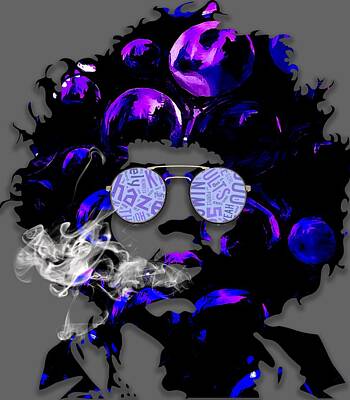 Music Rights Managed Images - Jimi Hendrix Purple Haze Royalty-Free Image by Marvin Blaine
