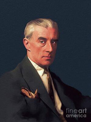 Recently Sold - Musicians Painting Royalty Free Images - Maurice Ravel, Famous Composer Royalty-Free Image by Esoterica Art Agency