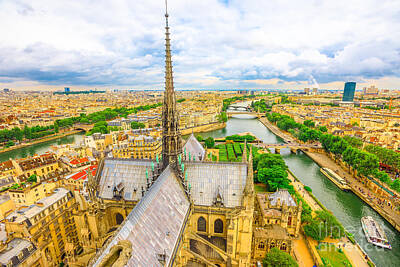 Paris Skyline Photos - Notre Dame spire by Benny Marty