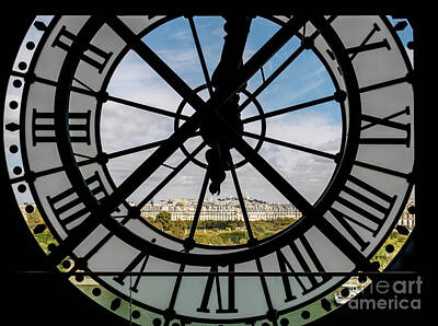 Paris Skyline Photos - Paris cityscape through the giant clock at the Musee dOrsay by Ulysse Pixel
