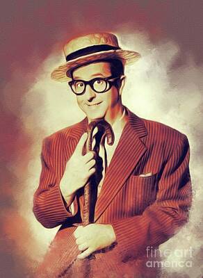 Celebrities Painting Royalty Free Images - Phil Silvers, Vintage Actor Royalty-Free Image by Esoterica Art Agency