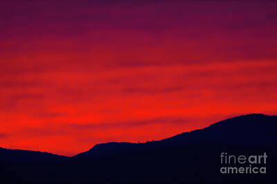 Abstract Landscape Photos - Red Sky Sunset by Xine Segalas