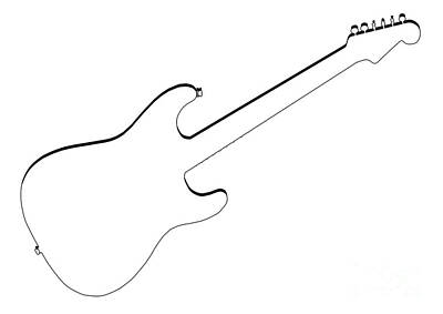 Abstract Airplane Art - Rock Guitar Outline by Bigalbaloo Stock