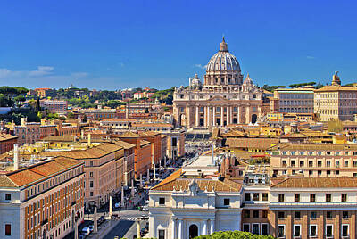 Jazz Collection - Rome rooftops and Vatican city landmarks panoramic view by Brch Photography