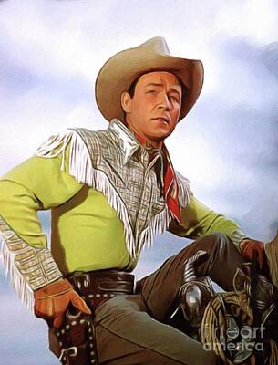 Celebrities Royalty-Free and Rights-Managed Images - Roy Rogers, Vintage Actor by Esoterica Art Agency