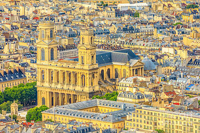 Paris Skyline Royalty-Free and Rights-Managed Images - Saint Sulpice Church Paris by Benny Marty