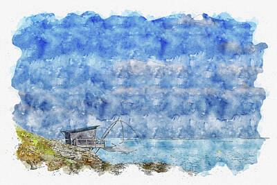 Beach Digital Art - Sea #watercolor #sketch #sea #water by TintoDesigns