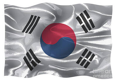 Fromage - South Korean Silk Flag by Bigalbaloo Stock