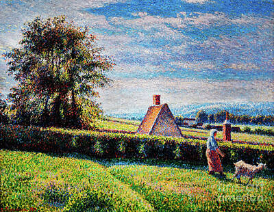 Edward Hopper - Spring Pasture by Pissarro by Camille Pissarro