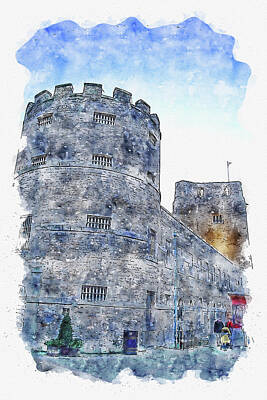 Fantasy Digital Art - Tower #watercolor #sketch #tower #castle by TintoDesigns