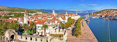 Landmarks Rights Managed Images - Town of Trogir waterfront and landmarks panoramic view Royalty-Free Image by Brch Photography
