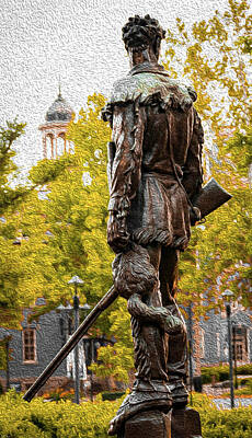 Football Painting Royalty Free Images - Watchful Mountaineer Royalty-Free Image by Aaron Geraud