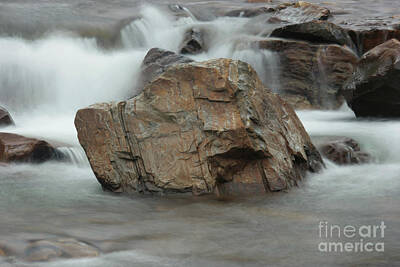 Black And White Rock And Roll Photographs - Water and rocks by Jeff Swan