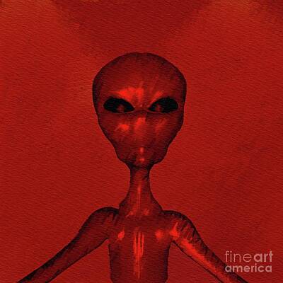 Science Fiction Paintings - Ancient Aliens by Esoterica Art Agency