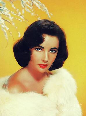 Actors Royalty-Free and Rights-Managed Images - Elizabeth Taylor, Vintage Movie Star by Esoterica Art Agency