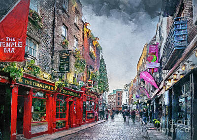 Recently Sold - City Scenes Digital Art - Dublin art by Justyna Jaszke JBJart