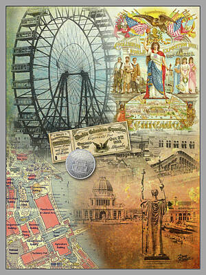 Politicians Digital Art Royalty Free Images - 1893 Chicago Worlds Fair and Columbian Exhibition Royalty-Free Image by Doug Kreuger