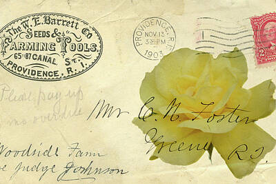 Jazz Collection Royalty Free Images - 1903 Envelope with rose  Royalty-Free Image by Cathy Anderson