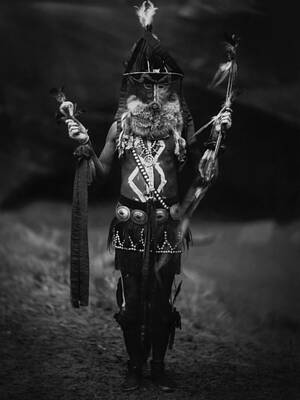 Landmarks Digital Art Royalty Free Images - 1904 Nayenezgani - Native American Indian Royalty-Free Image by Aged Pixel