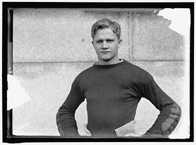 Football Royalty Free Images - 1913 Naval Academy Navy Football Team Player 17 Royalty-Free Image by Celestial Images