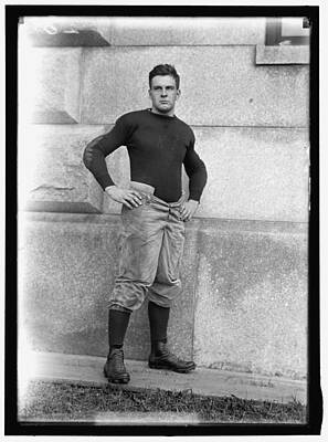 Football Royalty Free Images - 1913 Naval Academy Navy Football Team Player 4 Royalty-Free Image by Celestial Images