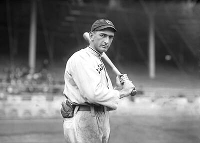 Athletes Royalty-Free and Rights-Managed Images - 1913 Shoeless Joe Jackson Cleveland Naps Charles Conlon Original Photo Hand Developed from Glass Pla by Celestial Images