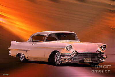 Recently Sold - Roses Royalty Free Images - 1957 Cadillac Lady Rose Coupe DeVille Royalty-Free Image by Dave Koontz