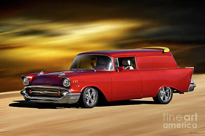 Abstract Oil Paintings Color Pattern And Texture - 1957 Chevrolet Custom Sedan Delivery by Dave Koontz