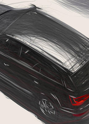 Surrealism - Audi Q7 42 Tdi Drawing by CarsToon Concept